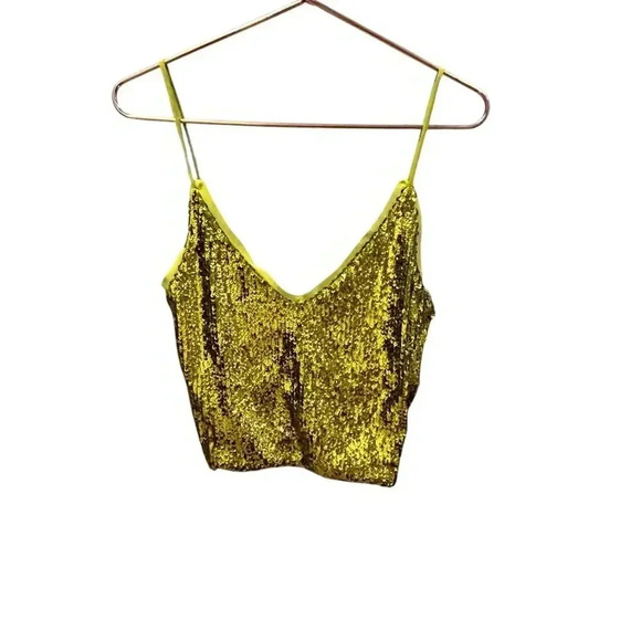 LE SUPERBE Lila Sequin Cami in Green Size XS - Picture 9 of 13